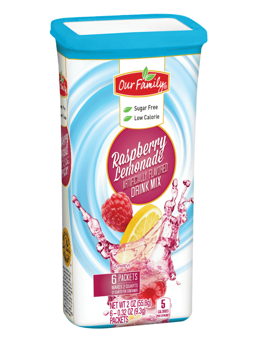 Our Family  raspberry lemonade flavor drink mix, sugar free, 6-packets Full-Size Picture